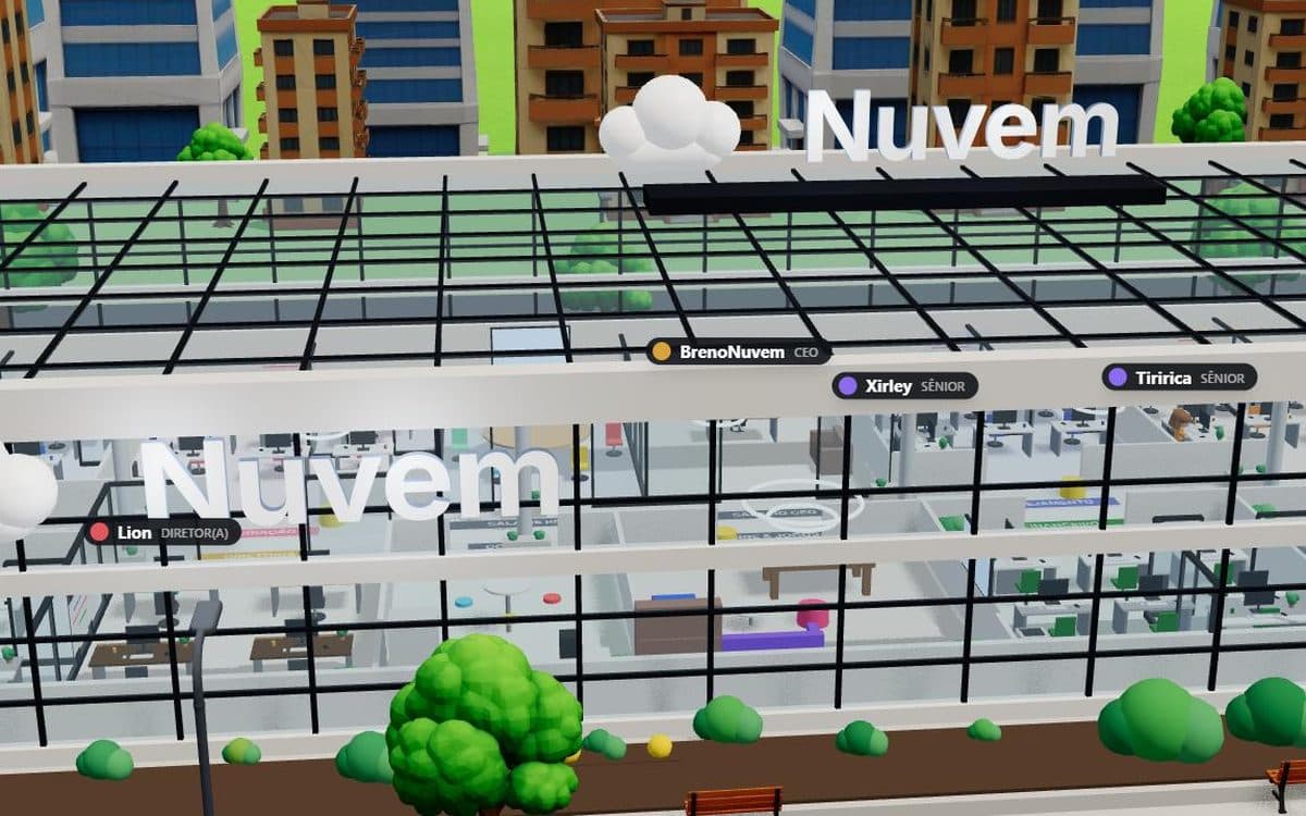 Fachada de vidro do escritório virtual